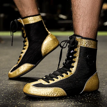 Профессиональная боксерская обувь Мужские Размеры 37-46 Боксерские кроссовки Уличная борцовская обувь Противоскользящие борцовские кроссовки