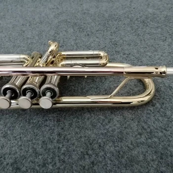 Профессиональная труба Си-бемоль, латунь, никелированная модель M405183Q, духовой инструмент, высокопроизводительный рожок с футляром, бесплатная доставка
