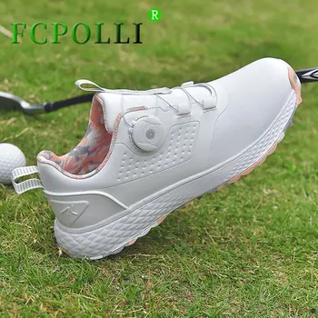 Профессиональные мужские кроссовки для гольфа, противоскользящая спортивная обувь для женщин, тренировочная мужская обувь для гольфа с быстрой шнуровкой, кожаные туфли для гольфа для женщин