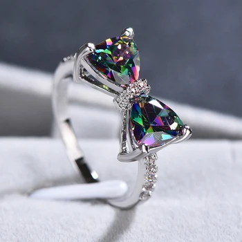 Разноцветные кольца с фианитами Huitan Personality для женщин, необычное кольцо на палец для свадебной церемонии для невесты, приятный подарок, модные украшения