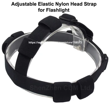 Регулируемый эластичный нейлоновый ремешок на голову для фонарика -черный (1 шт)
