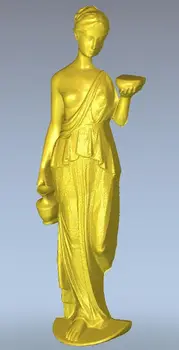 рельефная 3D модель для ЧПУ в формате файла STL Девушка с чашкой