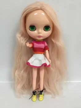 розовые волосы обнаженная кукла Blyth Фабричная кукла, подходящая для поделок для девочек 20170731