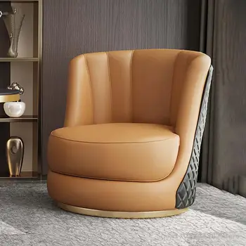 Роскошные стулья для спальни, Современный минималистичный дизайн, Дизайнерское кресло для отдыха в скандинавском стиле, Кожаная мебель для дома El Hogar