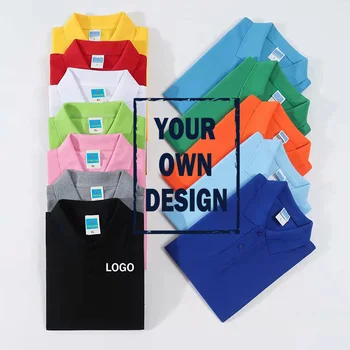Рубашка-поло с логотипом на заказ / дизайн, мужская и женская повседневная рубашка с логотипом DIY, памятная рубашка с рекламой команды, дешевая рубашка-поло
