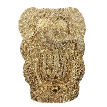 Свадебные сумки в форме слона XIYUAN золотые Хрустальные клатчи Женские сумки для вечеринок Роскошный женский банкетный кошелек pochette clutch