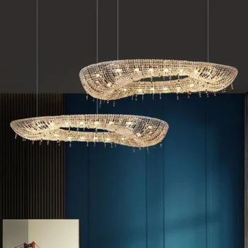 Светодиодные подвесные светильники Люстра New Nordic luxury crystal для освещения гостиной, столовой, прикроватной тумбочки, виллы