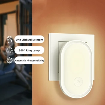 Светодиодный ночник Настенный светильник EU Plug Управление светом Индукционное Энергосбережение Защита окружающей среды Лампа для спальни Домашний Декор