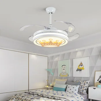 Светодиодный подвесной вентилятор, светильник, Люстра, Детская Современная минималистичная спальня в скандинавском стиле, гостиная, электрические абаникосы de techo