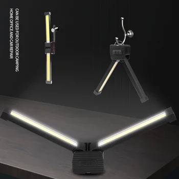 Светодиодный фонарик, Магнитная лампа COB, USB Перезаряжаемый Встроенный аккумулятор, Водонепроницаемый фонарь для кемпинга, Рабочая палатка, наружная лампочка