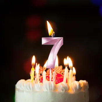 Свечи на день рождения, Свечи с цифрами для торта, Украшение для торта на день рождения, подсвечник, высокий стеклянный подсвечник
