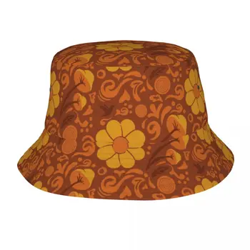 Складная шляпа-ведро с цветочным узором в стиле ретро в стиле хиппи для женщин и мужчин, летняя дорожная Пляжная кепка рыбака с принтом