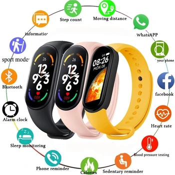 Смарт-часы M7 для мужчин и женщин, фитнес-трекер, спортивный смарт-браслет, Bluetooth, пульсометр, калории, смарт-браслет для Xiaomi