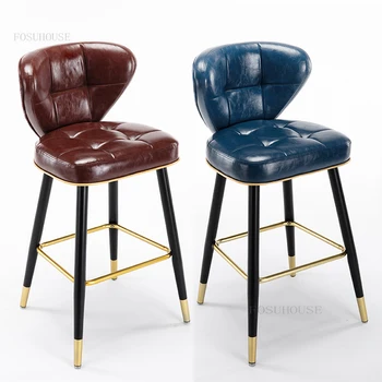 Современные минималистичные барные стулья, легкий роскошный домашний барный стул, барная мебель, барные стулья для кухни, гостиной, модный стульчик для кормления