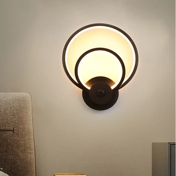 Современный светодиодный настенный светильник, прикроватная тумбочка для гостиной, бра для спальни, креативное освещение прохода, фон для кабинета в коридоре, скандинавское круглое освещение в помещении