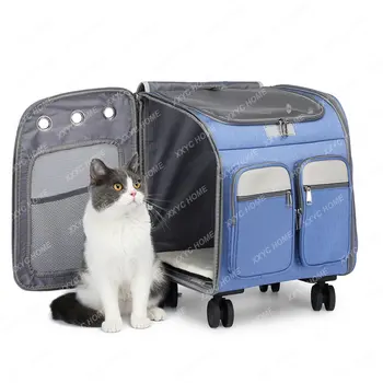 Сумка для кошки, Портативный зимний рюкзак для выгула домашних животных, рюкзак для собаки, Переносная сумка для астронавта, Два ящика для тележки большой емкости