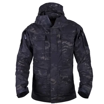Тактическая камуфляжная куртка, мужская осенне-зимняя повседневная водонепроницаемая ветровка, пальто летчика с капюшоном, армейские полевые куртки в стиле Милитари