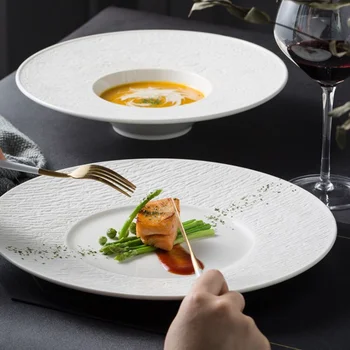 Тарелка для еды в скандинавском стиле, тарелка для стейка, на тарелке Расположите густой суп, тарелку для соломенной шляпы, тарелку для пасты в виде сердечка.