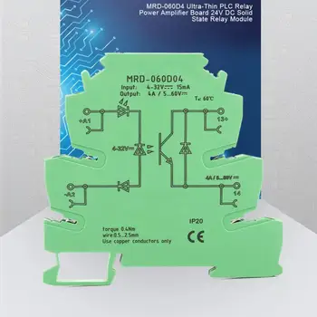 Твердотельный Релейный модуль SSR MRD-060D4 Ультратонкий Релейный модуль ПЛК Плата Усилителя мощности от 4-32 В постоянного тока до 5-60 В постоянного