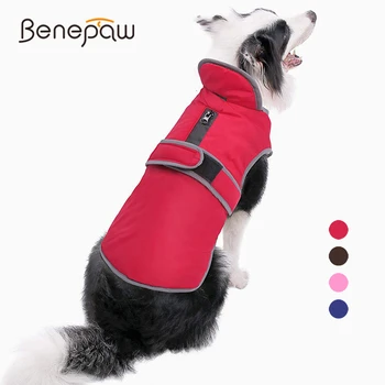 Теплая куртка для собак Benepaw для маленьких Средних и крупных собак Водонепроницаемая Светоотражающая Одежда для домашних животных Зимняя флисовая Одежда для щенков Ветрозащитная