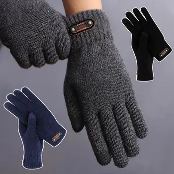 Теплые перчатки, 1 пара, Модная 3D жаккардовая защита запястий, осень-зима, вязаные перчатки с сенсорным экраном для путешествий