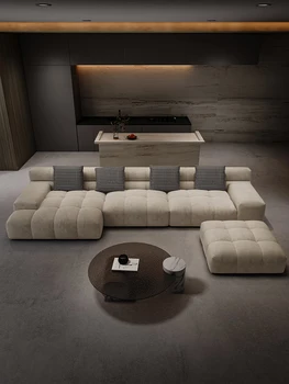 Тканевый диван Nordic Light Luxury Technology Кремовый Диван Wind Cloud Blossom Современный Простой Диван для гостиной