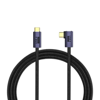 Угловой кабель USB4 мощностью 20 Гбит/с с зарядкой 100 Вт и 8K 5K при 60 Гц USB4.0, совместимый с TB3/4