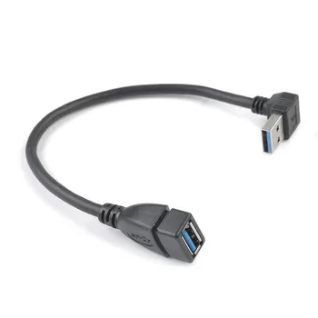 Удлинительный кабель Usb 3.0 с углом наклона 90 градусов, переходник от мужчины к женщине, шнур для передачи данных