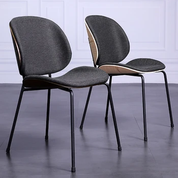 Удобные минималистичные обеденные стулья с современными черными металлическими ножками, уникальные дизайнерские обеденные стулья для гостиной, Садовая мебель Silla Comedor