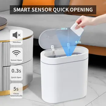 Умный индукционный мусорный бак автоматический интеллектуальный датчик мусорный ящик электрический сенсорный мусорный бак для кухни ванная комната спальня мусорное ведро