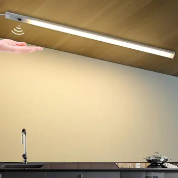 Умный Светодиодный кухонный светильник с питанием от USB 5 В, лампа с датчиком поворота рук, подсветка высокой яркости для шкафов-купе, выдвижной ящик 30/40/50 см