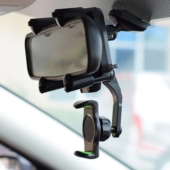 Универсальный Автомобильный держатель для телефона с поворотом на 360 градусов, Крепление для телефона с зеркалом заднего вида на 360 °, Удобные подставки для смартфонов за рулем