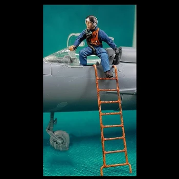 Фигурка из смолы 1/48 modern crew man включает в себя модель лестницы в разобранном виде и неокрашенный набор для сборки фигур