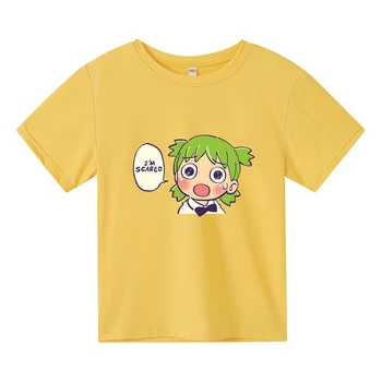 Футболка Azumanga Daioh Yotsuba, футболка с графическим принтом из мультфильма Каваи, Повседневная футболка в Японском стиле, 100% Хлопок, Для мальчиков/Девочек