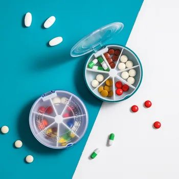 Футляр для таблеток с 6 Сетками, органайзер для путешествий, Витаминные конфеты, коробка для лекарств, портативный держатель для таблеток, Влагостойкий контейнер-дозатор