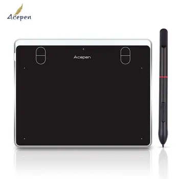 Цифровой графический планшет для рисования Acepen AP604, ультратонкая плата, 4 сочетания клавиш, пассивный стилус без батареи, 8192 Уровня давления.