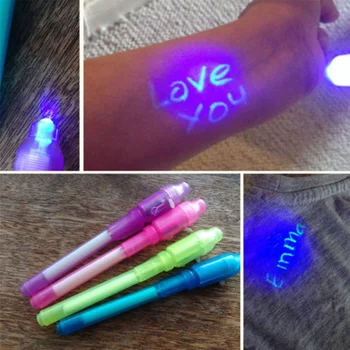 Чернильная ручка с невидимой светодиодной подсветкой, 1 шт., ультрафиолетовый маркер, День защиты детей