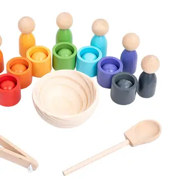 Шарики в чашках для малышей Монтессори 7 Игра-сортировка, тренирующая логическое мышление, игрушки для раннего развития