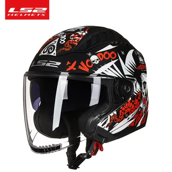 Шлем LS2 OF600, мужской мотоциклетный шлем, большой шлем для электромобилей, Four Seasons Summer 3/4 С открытым лицом, casco de moto
