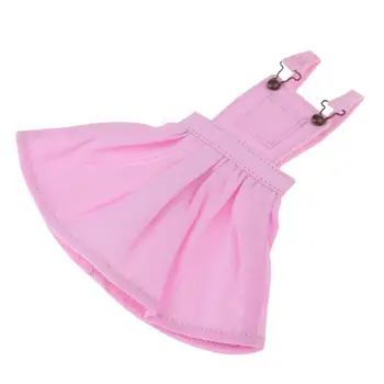 Юбка-пузырек из розовой ткани на подтяжках для кукольной одежды 1/6 BJD Blythe