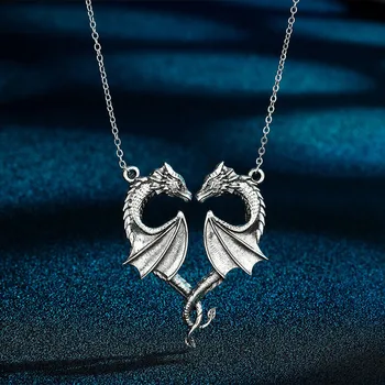 Ювелирные изделия и аксессуары, уникально сочетающиеся с Крыльями Дракона, Подвеской в виде сердца Любви, ожерельем для пары, Семейным ожерельем дружбы, ювелирным подарком.